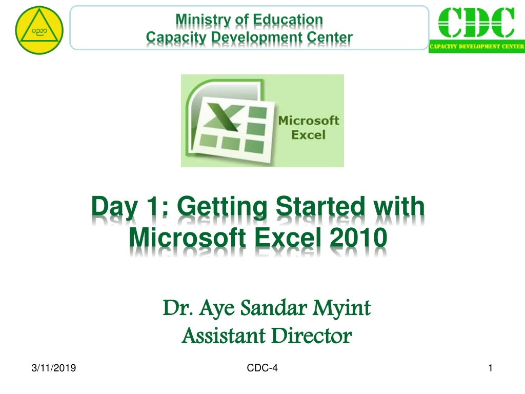 day 1 getting started with microsoft excel 2010