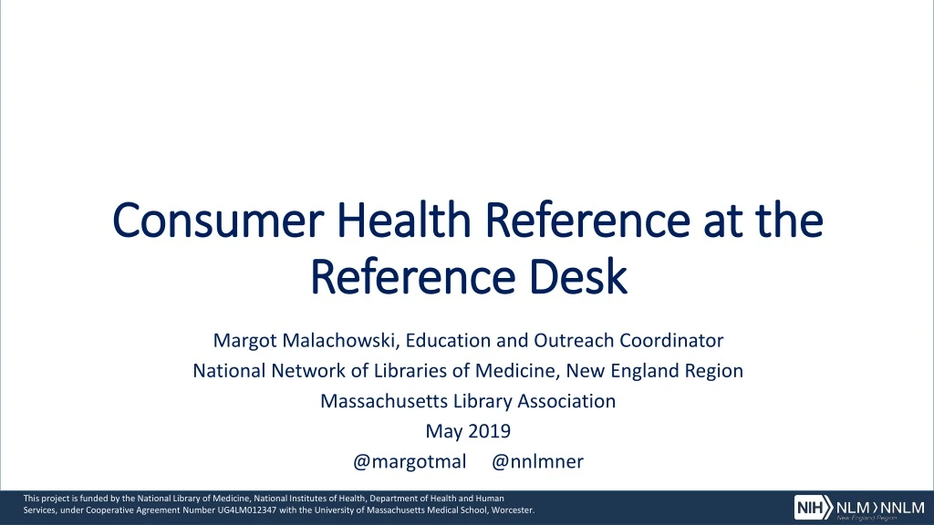 consumer health reference at the reference desk