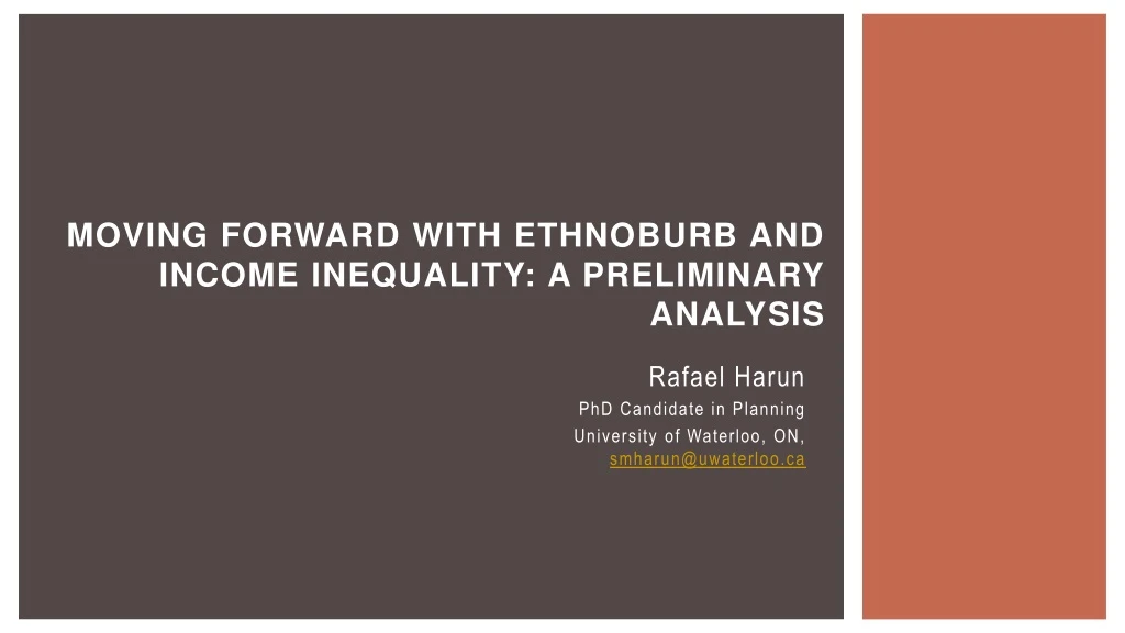 moving forward with ethnoburb and income inequality a preliminary analysis