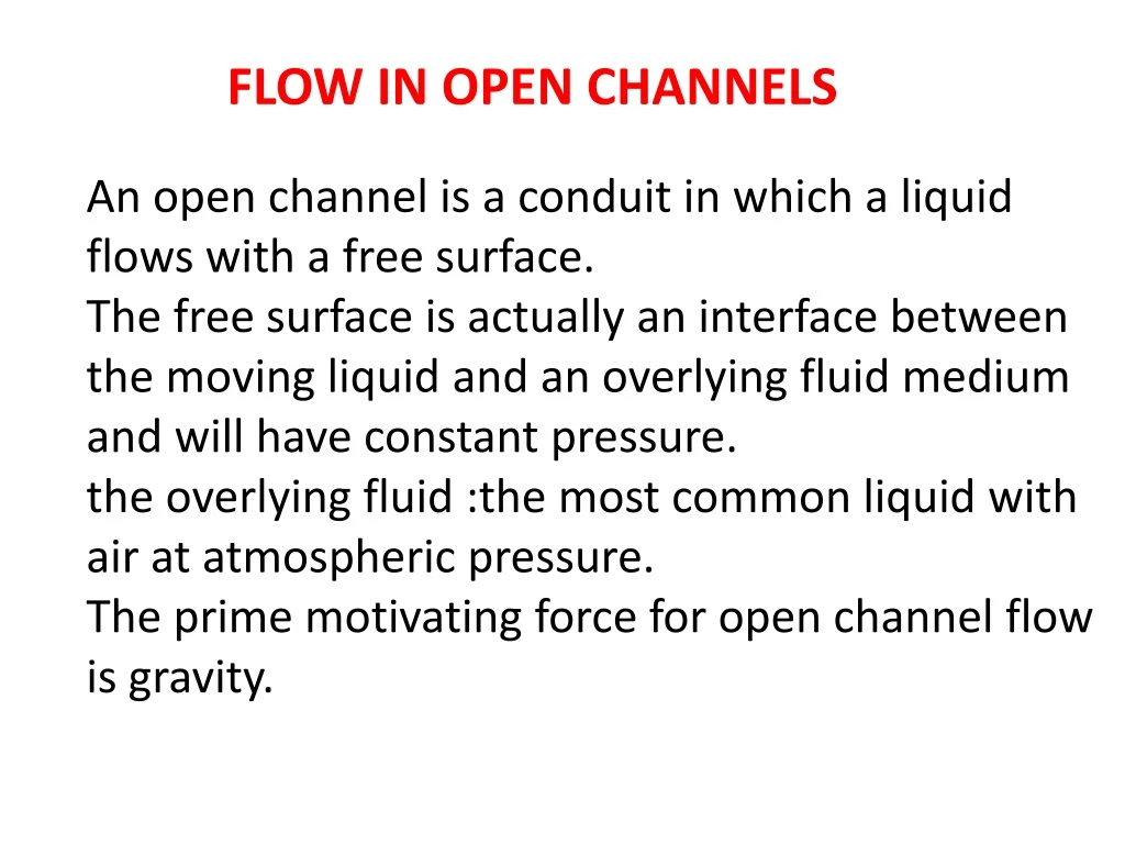 flow in open channels