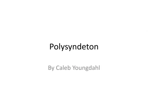 Polysyndeton