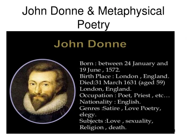 John Donne &amp; Metaphysical Poetry