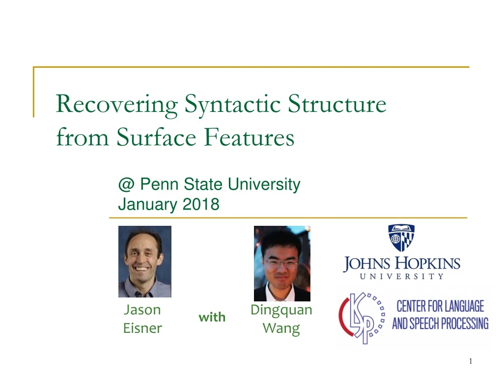 recovering syntactic structure from surface features