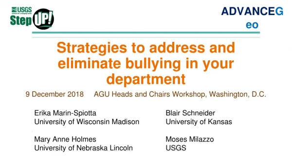 Strategies to address and eliminate bullying in your department