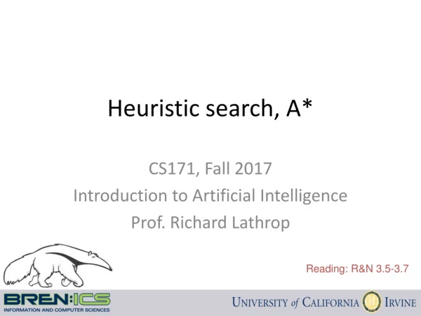Heuristic search, A*