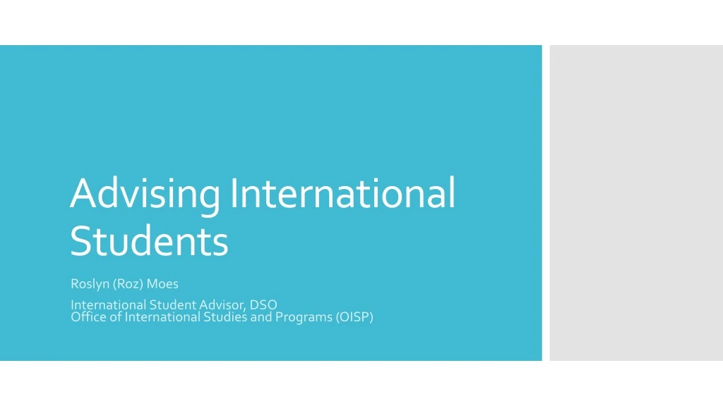 advising international students