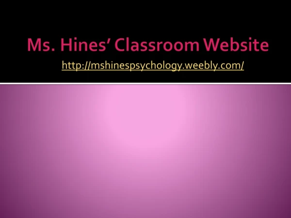 Ms. Hines’ Classroom Website