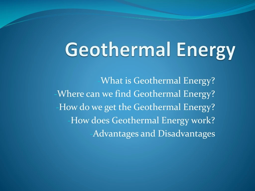 geothermal energy