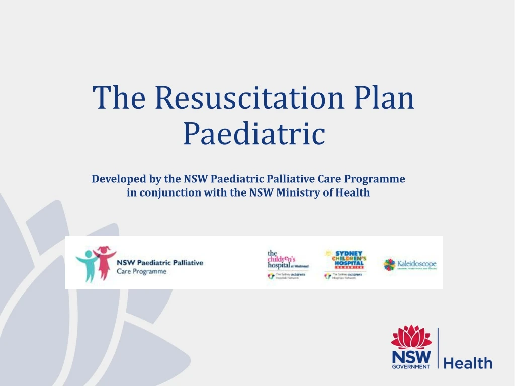 the resuscitation plan paediatric