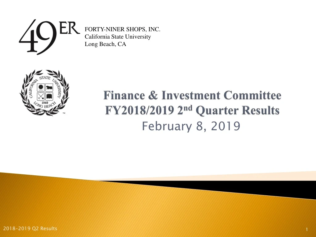 finance investment committee fy2018 2019 2 nd quarter results
