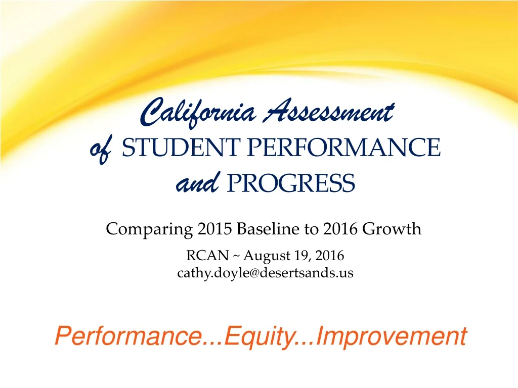 california assessment of student performance