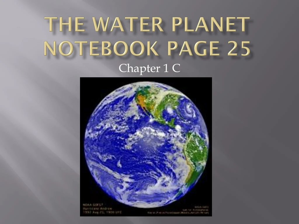 the water planet notebook page 25