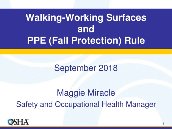 Walking-Working Surfaces and PPE (Fall Protection) Rule