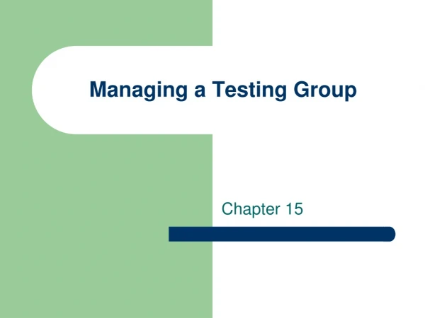 Managing a Testing Group