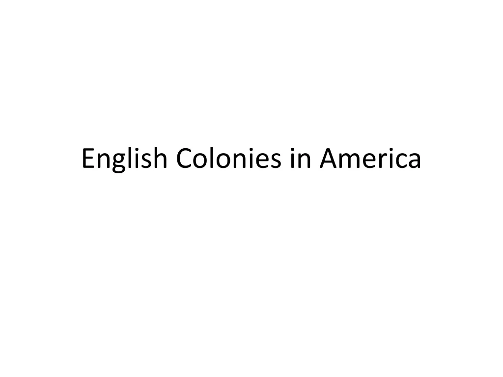 english colonies in america