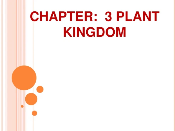 CHAPTER: 3 PLANT KINGDOM