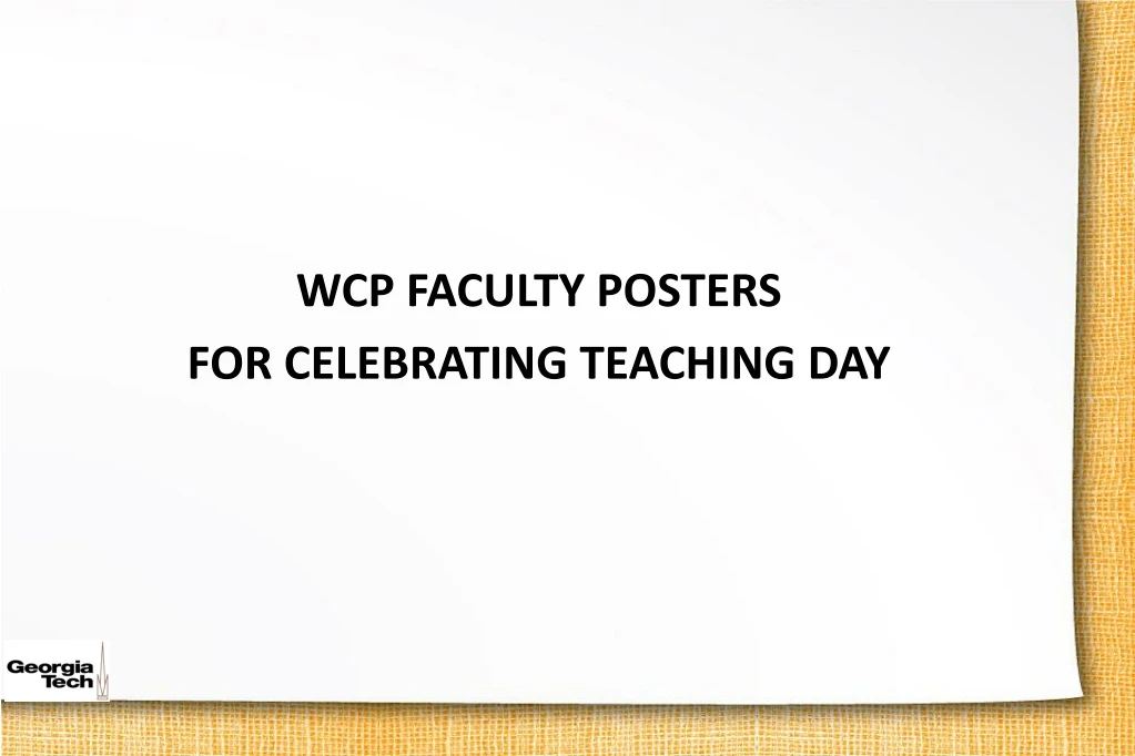 wcp faculty posters for celebrating teaching day