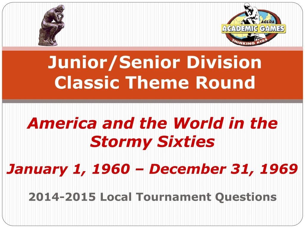 junior senior division classic theme round