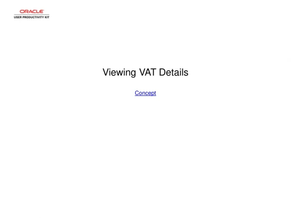 Viewing VAT Details Concept