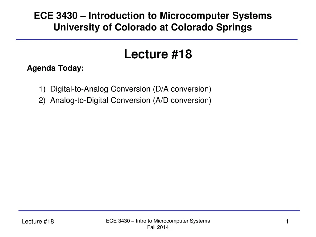 ece 3430 introduction to microcomputer systems university of colorado at colorado springs