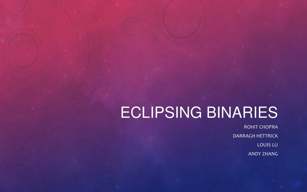 eclipsing binaries