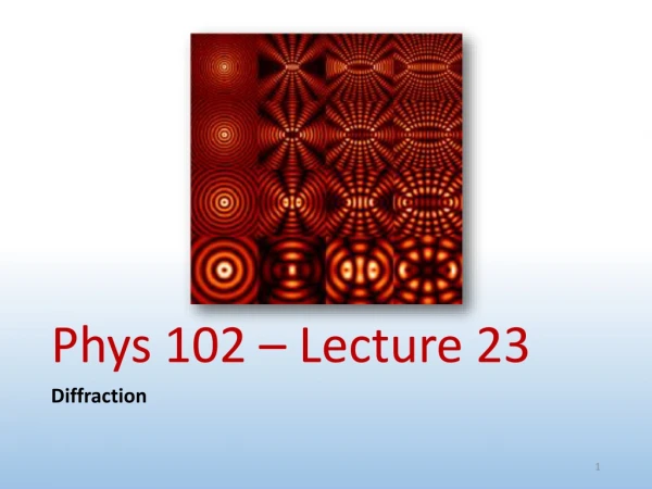 Phys 102 – Lecture 23