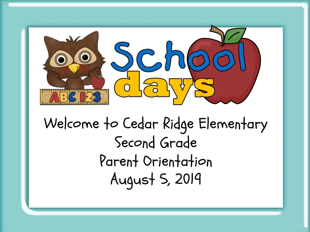 welcome to cedar ridge elementary second grade