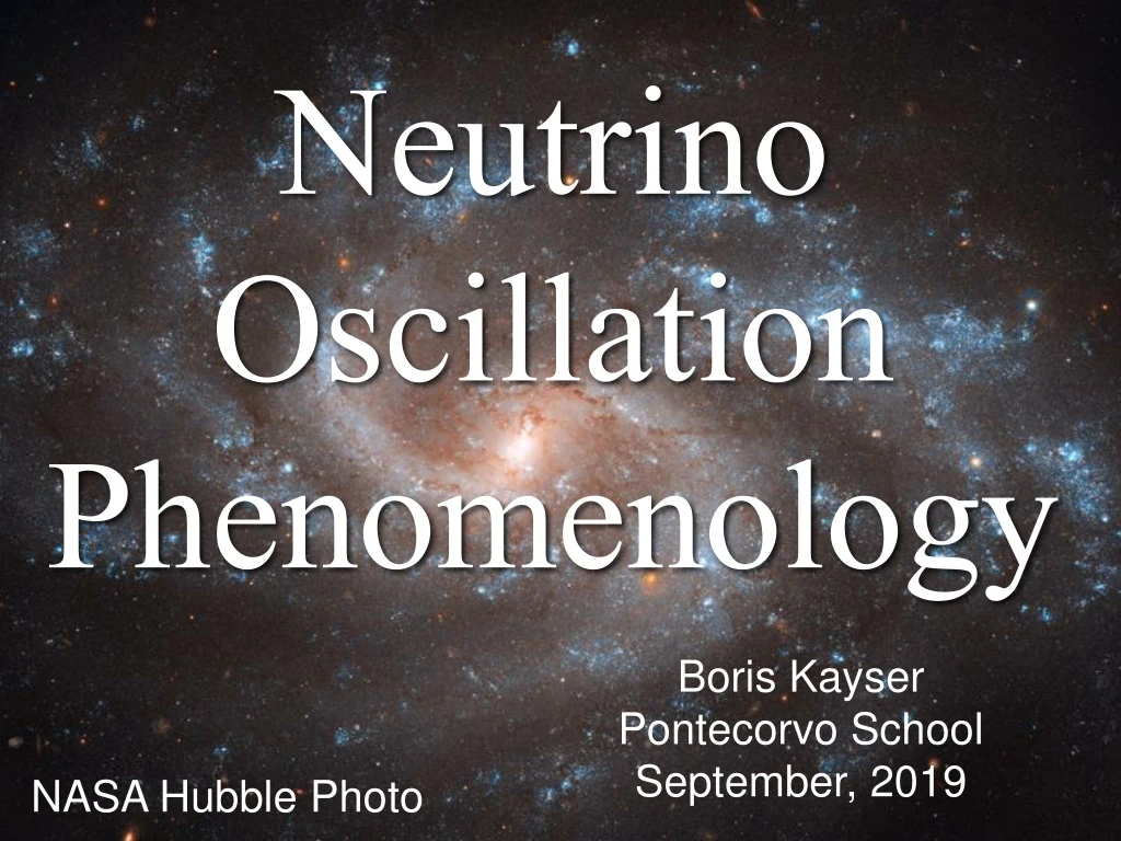 neutrino oscillation phenomenology