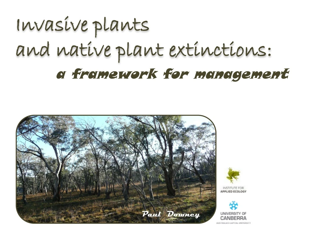 invasive plants and native plant extinctions