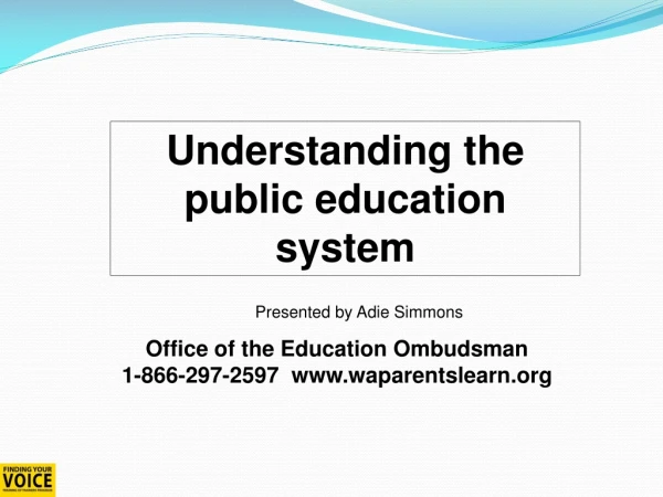 Understanding the public education system