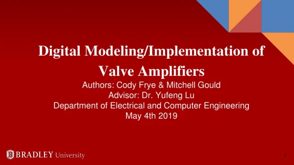 Digital Modeling/Implementation of Valve Amplifiers