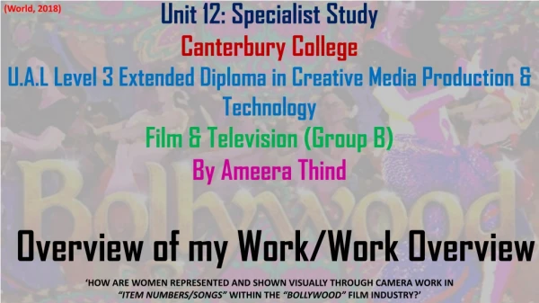 Unit 12: Specialist Study Canterbury College