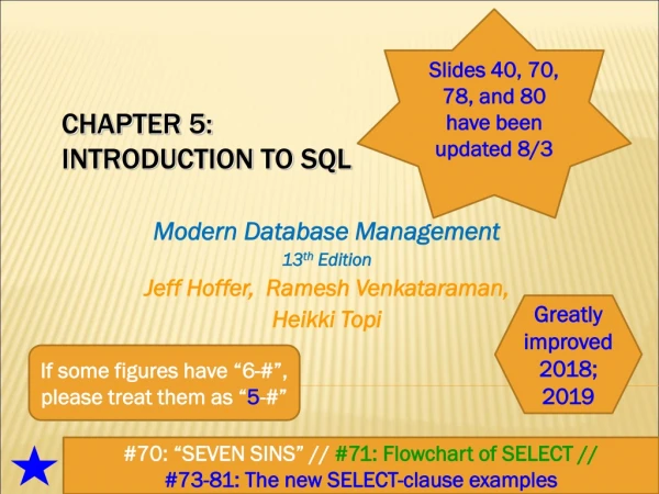 Chapter 5: Introduction to SQL