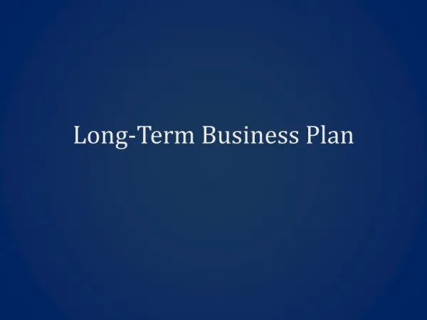 Long-Term Business Plan