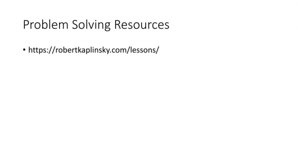 Problem Solving Resources