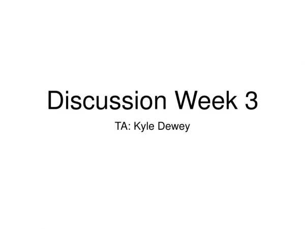 Discussion Week 3