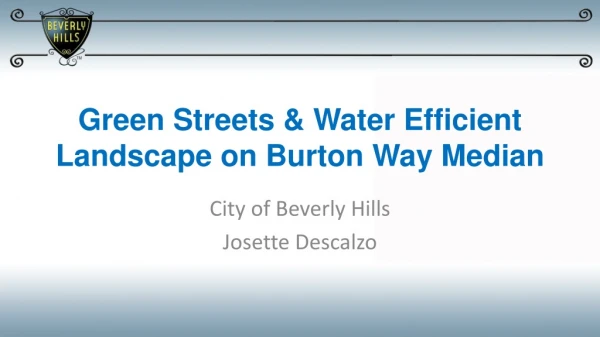 Green Streets &amp; Water Efficient Landscape on Burton Way Median