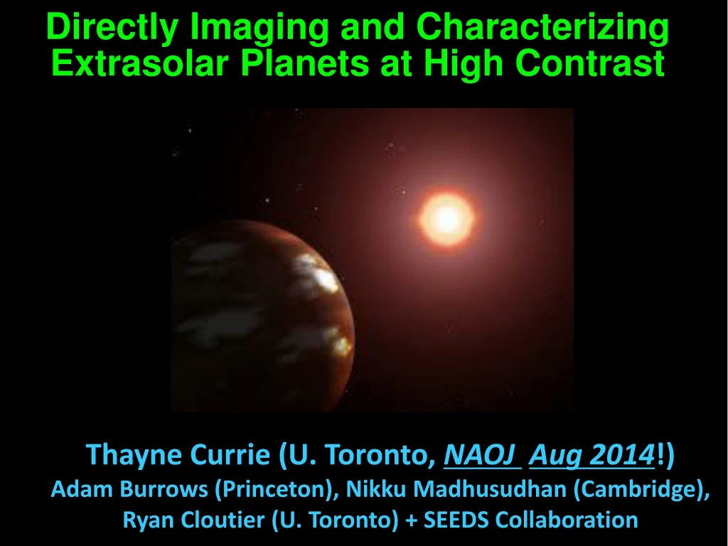 directly imaging and characterizing extrasolar