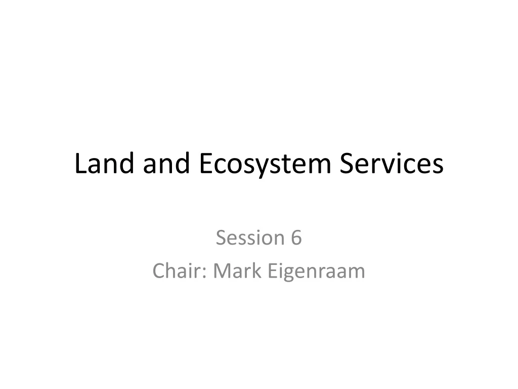 land and ecosystem services