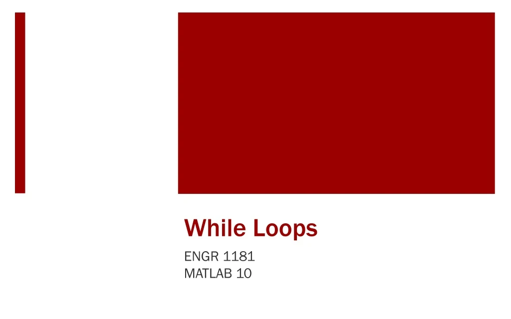 while loops