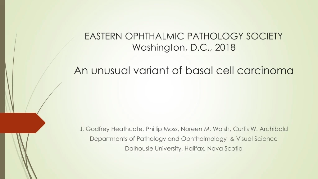 eastern ophthalmic pathology society washington d c 2018 an unusual variant of basal cell carcinoma