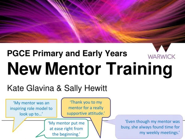 PGCE Primary and Early Years New Mentor Training