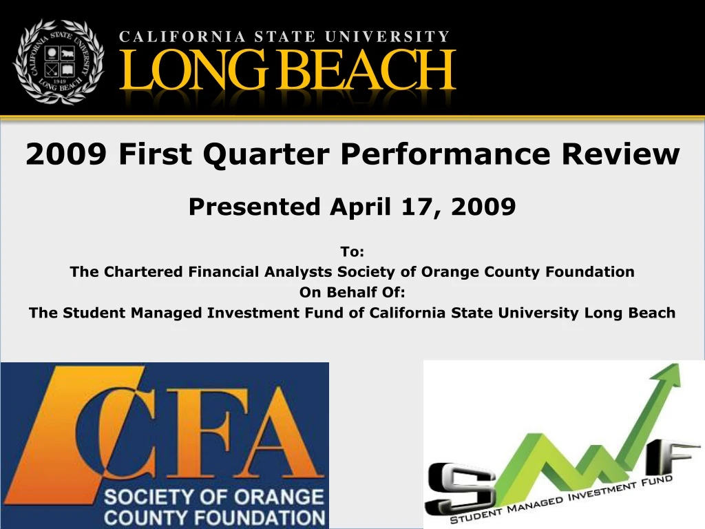2009 first quarter performance review