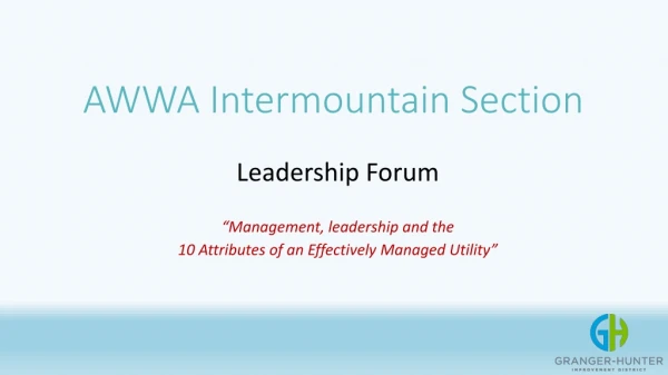 AWWA Intermountain Section