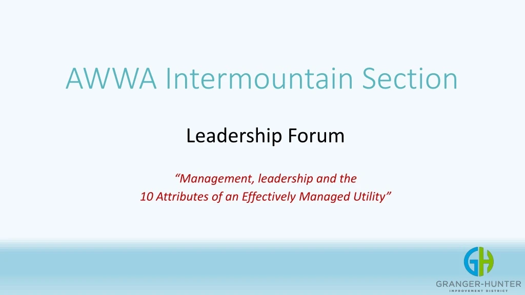 awwa intermountain section