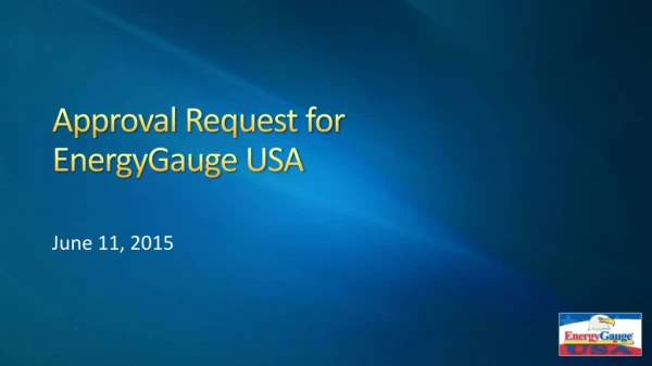 Approval Request for EnergyGauge USA