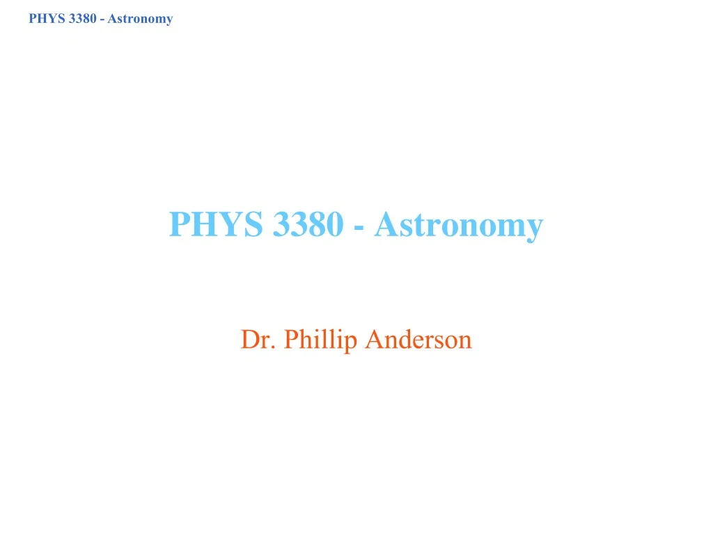 phys 3380 astronomy