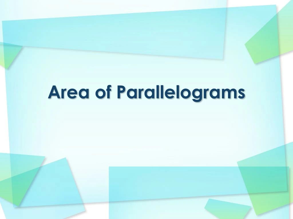 area of parallelograms