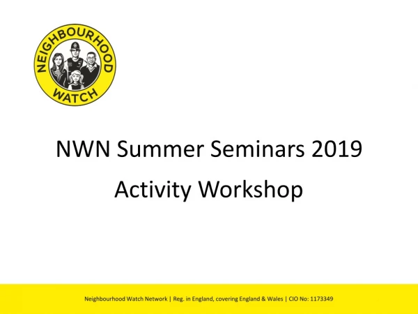 NWN Summer Seminars 2019