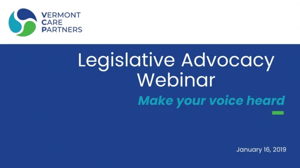 Legislative Advocacy Webinar